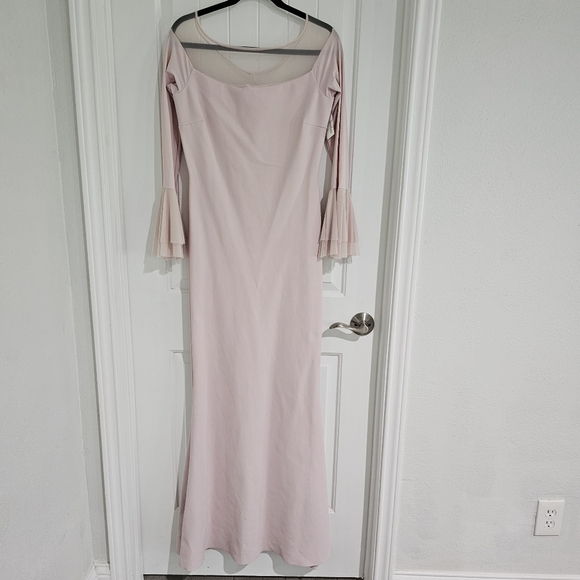 NWT La Petite Robe Chiara Boni Pink Long Sleeve Mermaid Gown Dress - Picture 2 of 7